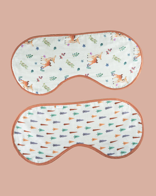 Tiny Snooze Organic Cotton Muslin Reversible Burp Cloth-Enchanted Forest-Set of 2-For Infants