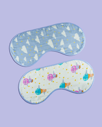 Tiny Snooze Organic Cotton Muslin Reversible Burp Cloth-Sky is the Limit-Set of 2-For Infants