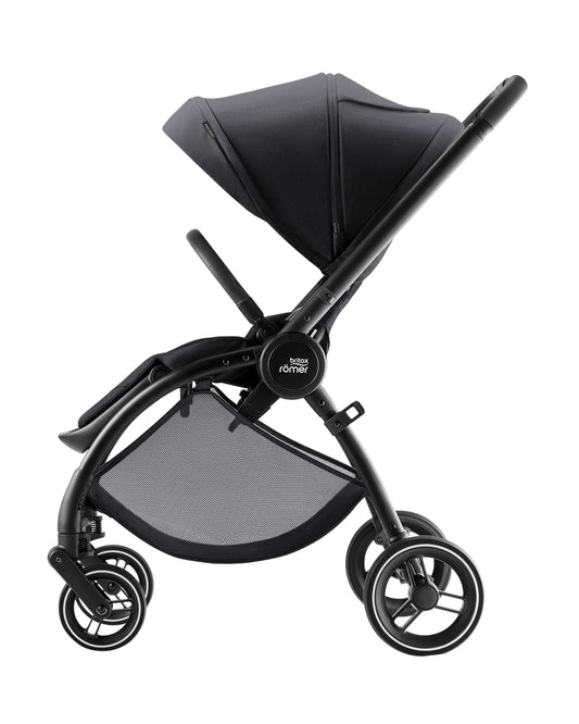 Britax Rio Lightweight Stroller-Height Adjustable Parent Handle Bar-Reversible & Flat Reclining Seat-One Hand Fold-Includes Cup Holder, Car Seat & Carry Cot Adapters-For 0 to 4Y (Upto 22Kg)-Carbon Black