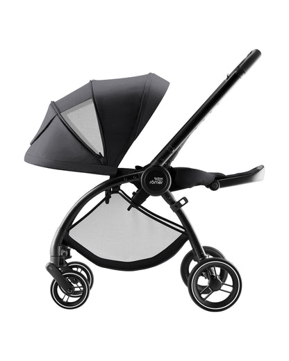 Britax Rio Lightweight Stroller-Height Adjustable Parent Handle Bar-Reversible & Flat Reclining Seat-One Hand Fold-Includes Cup Holder, Car Seat & Carry Cot Adapters-For 0 to 4Y (Upto 22Kg)-Carbon Black