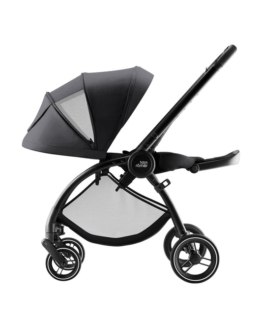 Britax Rio Lightweight Stroller-Height Adjustable Parent Handle Bar-Reversible & Flat Reclining Seat-One Hand Fold-Includes Cup Holder, Car Seat & Carry Cot Adapters-For 0 to 4Y (Upto 22Kg)-Carbon Black