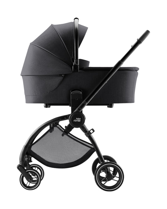 Britax Rio Lightweight Stroller-Height Adjustable Parent Handle Bar-Reversible & Flat Reclining Seat-One Hand Fold-Includes Cup Holder, Car Seat & Carry Cot Adapters-For 0 to 4Y (Upto 22Kg)-Carbon Black