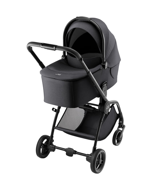Britax Rio Lightweight Stroller-Height Adjustable Parent Handle Bar-Reversible & Flat Reclining Seat-One Hand Fold-Includes Cup Holder, Car Seat & Carry Cot Adapters-For 0 to 4Y (Upto 22Kg)-Carbon Black