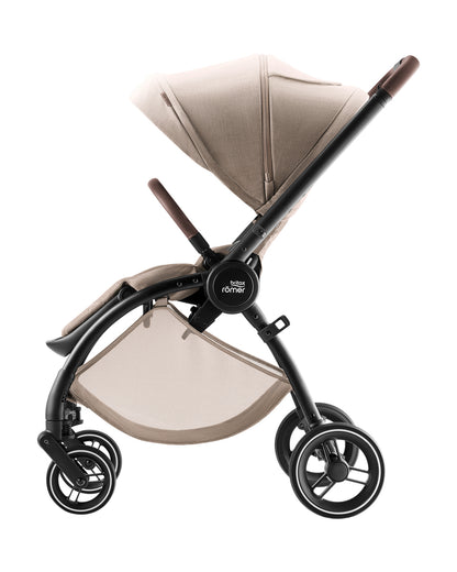 Britax Rio Lightweight Stroller-Height Adjustable Parent Handle Bar-Reversible & Flat Reclining Seat-One Hand Fold-Includes Cup Holder, Car Seat & Carry Cot Adapters-For 0 to 4Y (Upto 22Kg)-Teak