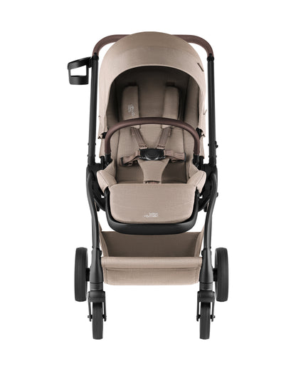 Britax Rio Lightweight Stroller-Height Adjustable Parent Handle Bar-Reversible & Flat Reclining Seat-One Hand Fold-Includes Cup Holder, Car Seat & Carry Cot Adapters-For 0 to 4Y (Upto 22Kg)-Teak