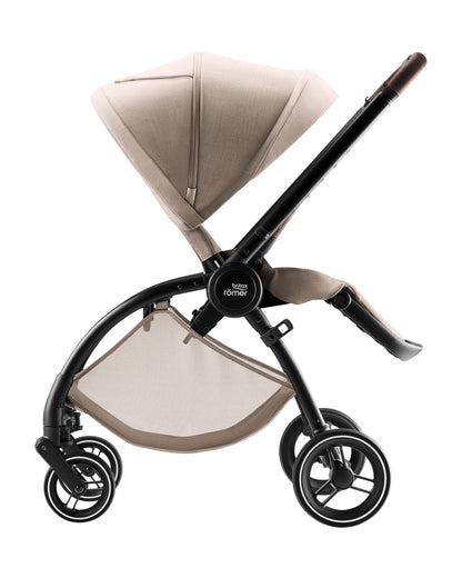 Britax Rio Lightweight Stroller-Height Adjustable Parent Handle Bar-Reversible & Flat Reclining Seat-One Hand Fold-Includes Cup Holder, Car Seat & Carry Cot Adapters-For 0 to 4Y (Upto 22Kg)-Teak