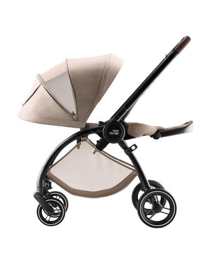 Britax Rio Lightweight Stroller-Height Adjustable Parent Handle Bar-Reversible & Flat Reclining Seat-One Hand Fold-Includes Cup Holder, Car Seat & Carry Cot Adapters-For 0 to 4Y (Upto 22Kg)-Teak