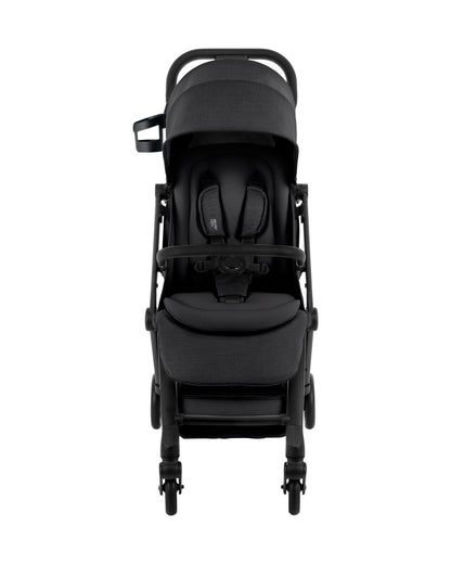 Britax Flylite Cabin Friendly Stroller-Extra Large Extendable Canopy-One Hand Fold-Flat Reclining Seat-Includes Carry Bag & Cup Holder-For 0 to 4Y (Upto 22Kg)-Carbon Black