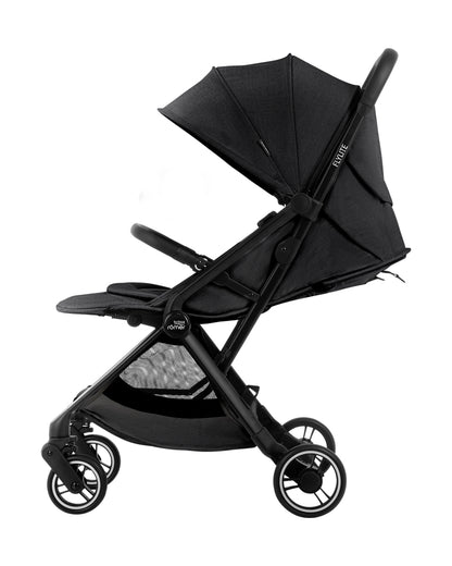 Britax Flylite Cabin Friendly Stroller-Extra Large Extendable Canopy-One Hand Fold-Flat Reclining Seat-Includes Carry Bag & Cup Holder-For 0 to 4Y (Upto 22Kg)-Carbon Black