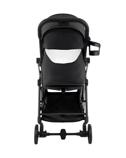 Britax Flylite Cabin Friendly Stroller-Extra Large Extendable Canopy-One Hand Fold-Flat Reclining Seat-Includes Carry Bag & Cup Holder-For 0 to 4Y (Upto 22Kg)-Carbon Black