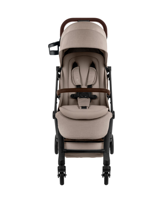 Britax Flylite Cabin Friendly Stroller-Extra Large Extendable Canopy-One Hand Fold-Flat Reclining Seat-Includes Carry Bag & Cup Holder-For 0 to 4Y (Upto 22Kg)-Teak
