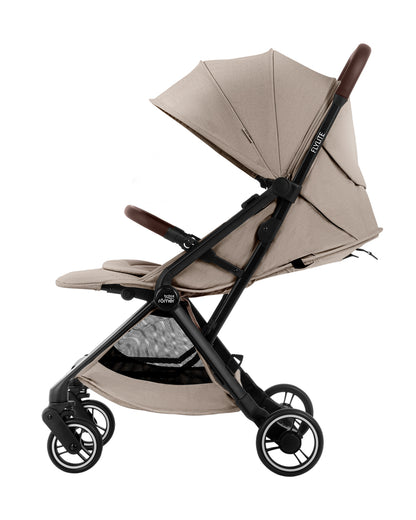 Britax Flylite Cabin Friendly Stroller-Extra Large Extendable Canopy-One Hand Fold-Flat Reclining Seat-Includes Carry Bag & Cup Holder-For 0 to 4Y (Upto 22Kg)-Teak