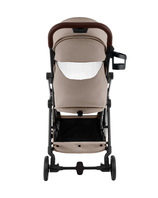 Britax Flylite Cabin Friendly Stroller-Extra Large Extendable Canopy-One Hand Fold-Flat Reclining Seat-Includes Carry Bag & Cup Holder-For 0 to 4Y (Upto 22Kg)-Teak