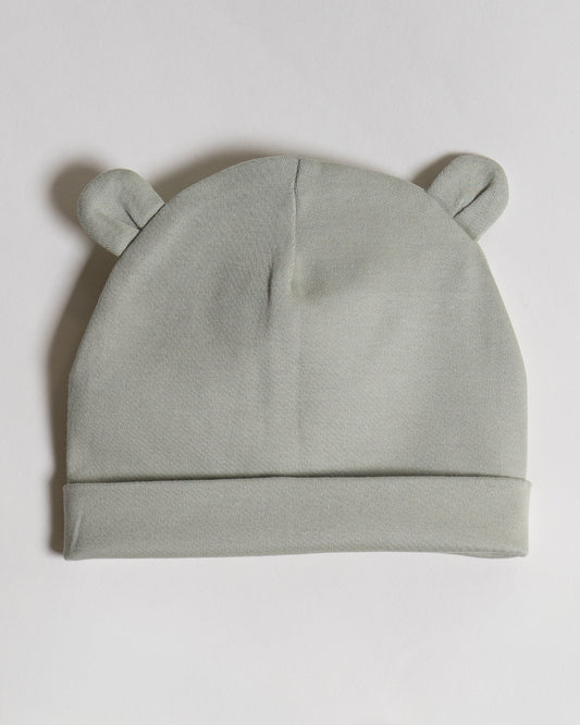 Twingle 100% Organic Cotton-Baby Cap, Booties & Mittens Set-Snug & Secure Fit-Tag-Free Comfort-Sage Green-Solid-For Infants