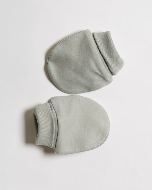 Twingle 100% Organic Cotton-Baby Cap, Booties & Mittens Set-Snug & Secure Fit-Tag-Free Comfort-Sage Green-Solid-For Infants