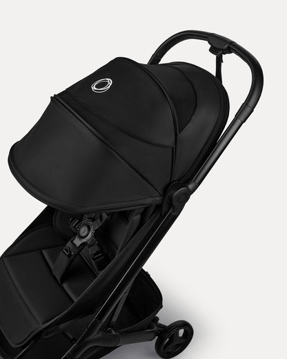 Bugaboo Butterfly 2 Cabin Friendly Stroller-One Second Ultra Compact Fold-Flat Reclining Seat-Large Storage Basket-Car Seat Compatible-2 Years Warranty-For 0 to 4Y-Midnight Black