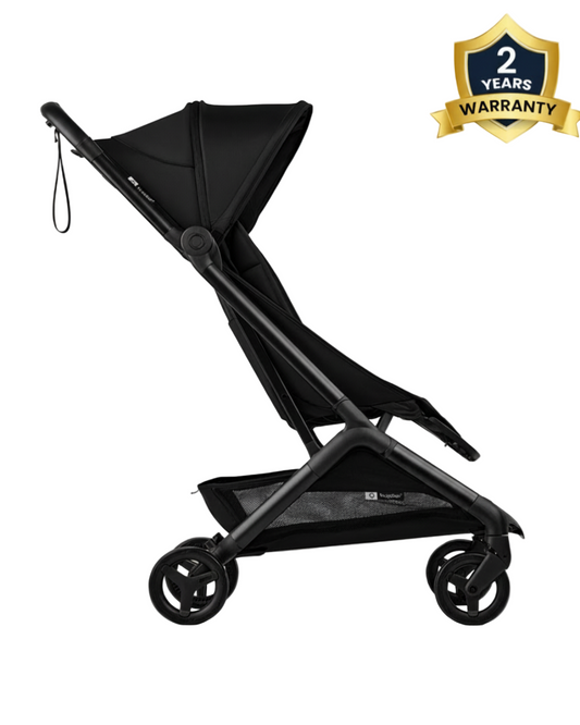 Bugaboo Butterfly 2 Cabin Friendly Stroller-One Second Ultra Compact Fold-Flat Reclining Seat-Large Storage Basket-Car Seat Compatible-2 Years Warranty-For 0 to 4Y-Midnight Black