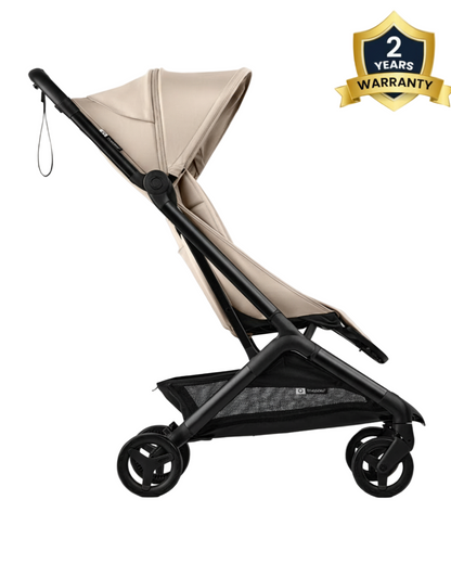 Bugaboo Butterfly 2 Cabin Friendly Stroller-One Second Ultra Compact Fold-Flat Reclining Seat-Large Storage Basket-Car Seat Compatible-2 Years Warranty-For 0 to 4Y-Desert Taupe