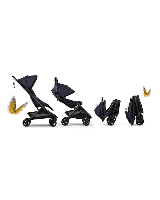 Bugaboo Butterfly 2 Cabin Friendly Stroller-One Second Ultra Compact Fold-Flat Reclining Seat-Large Storage Basket-Car Seat Compatible-2 Years Warranty-For 0 to 4Y-Deep Indigo