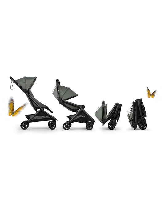 Bugaboo Butterfly 2 Cabin Friendly Stroller-One Second Ultra Compact Fold-Flat Reclining Seat-Large Storage Basket-Car Seat Compatible-2 Years Warranty-For 0 to 4Y-Forest Green