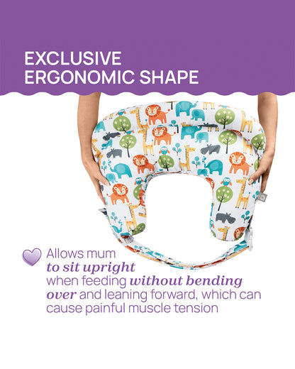 Boppy Deluxe Nursing Pillow-Multifunctional Use-Multicolor-Peaceful Jungle-0M+
