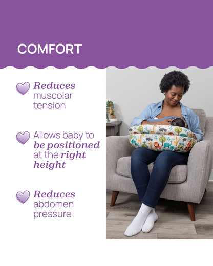 Boppy Deluxe Nursing Pillow-Multifunctional Use-Multicolor-Peaceful Jungle-0M+