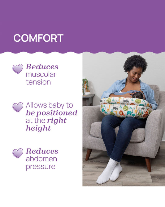 Boppy Deluxe Nursing Pillow-Multifunctional Use-Multicolor-Peaceful Jungle-0M+