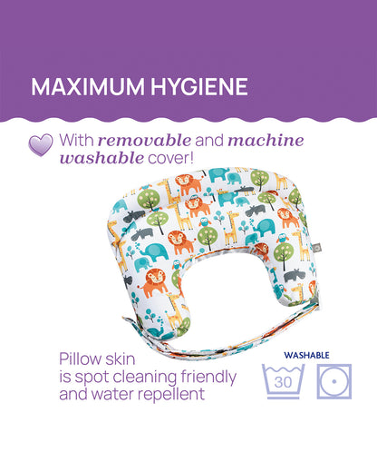 Boppy Deluxe Nursing Pillow-Multifunctional Use-Multicolor-Peaceful Jungle-0M+