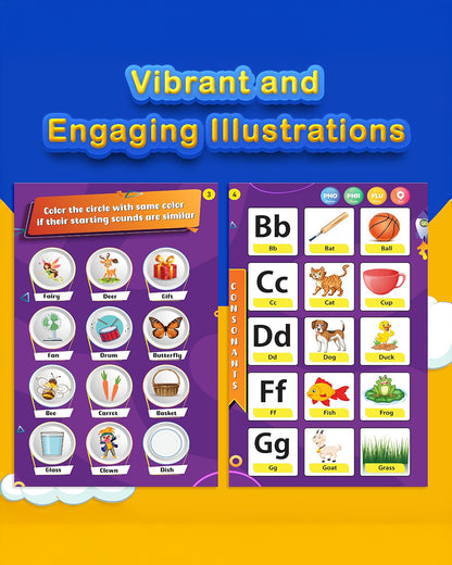 Kiddale Phonics For The Little One Musical Sound Book With Touch & Play & Rhymes-Learning & Educational Toys-36M+