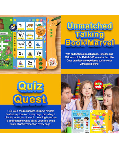 Kiddale Phonics For The Little One Musical Sound Book With Touch & Play & Rhymes-Learning & Educational Toys-36M+