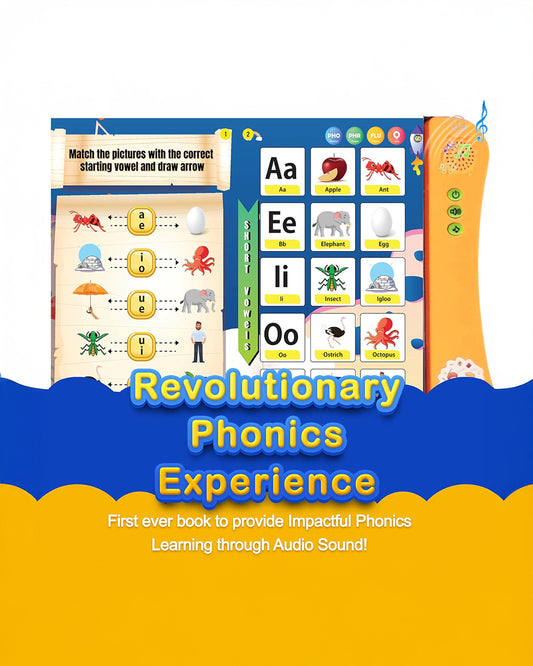 Kiddale Phonics For The Little One Musical Sound Book With Touch & Play & Rhymes-Learning & Educational Toys-36M+