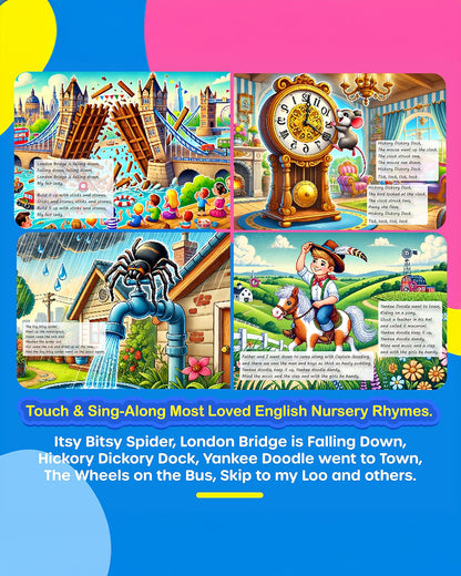 Kiddale Sing Along Rhymes Sound Book-10 Beloved Rhymes-Learning & Educational Toys-12M+