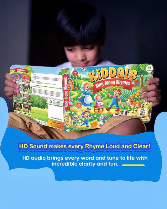 Kiddale Sing Along Rhymes Sound Book-10 Beloved Rhymes-Learning & Educational Toys-12M+