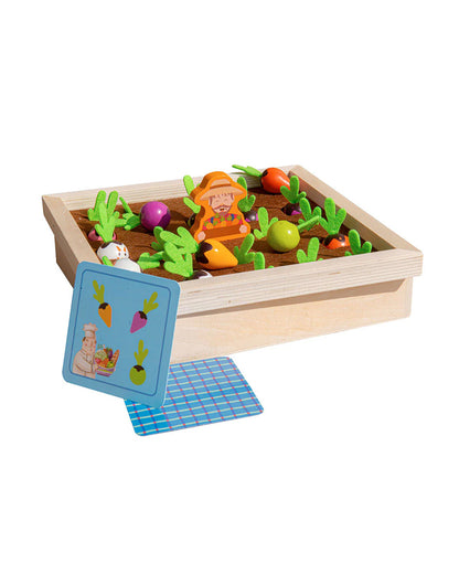 Playbox Find My Veggie Garden Memory Game-Indoor Toy-Eco Friendly Wooden Box-Develops Concentration & Focus-12M+