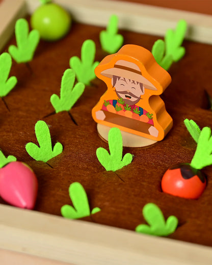 Playbox Find My Veggie Garden Memory Game-Indoor Toy-Eco Friendly Wooden Box-Develops Concentration & Focus-12M+