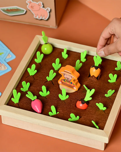 Playbox Find My Veggie Garden Memory Game-Indoor Toy-Eco Friendly Wooden Box-Develops Concentration & Focus-12M+