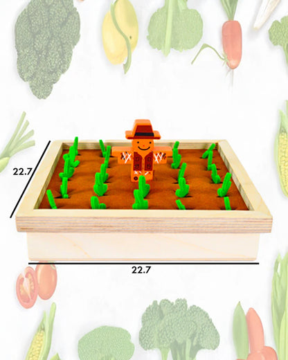 Playbox Find My Veggie Garden Memory Game-Indoor Toy-Eco Friendly Wooden Box-Develops Concentration & Focus-12M+