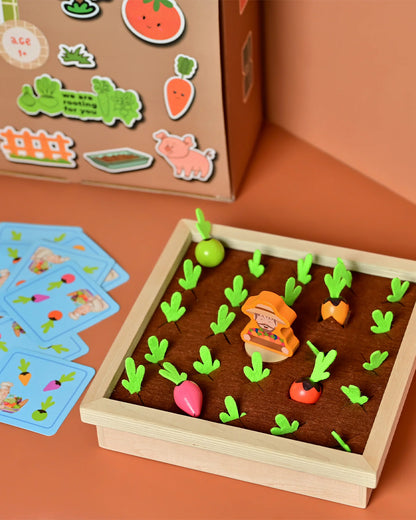 Playbox Find My Veggie Garden Memory Game-Indoor Toy-Eco Friendly Wooden Box-Develops Concentration & Focus-12M+