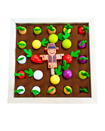 Playbox Find My Veggie Garden Memory Game-Indoor Toy-Eco Friendly Wooden Box-Develops Concentration & Focus-12M+