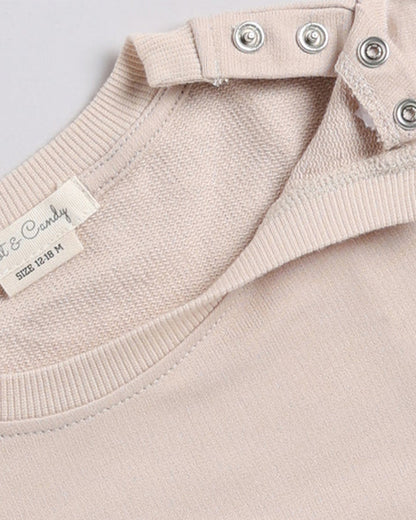Cot & Candy Baby Beige Winter Wear Sweatshirt-Solid-100% Organic Fleece-For Infants