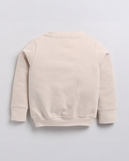 Cot & Candy Baby Beige Winter Wear Sweatshirt-Solid-100% Organic Fleece-For Infants