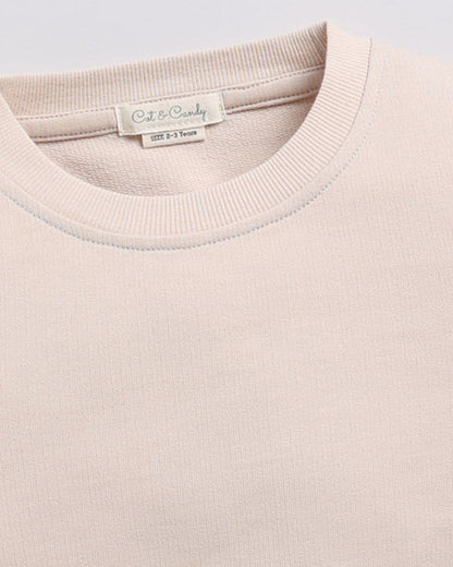 Cot & Candy Baby Beige Winter Wear Sweatshirt-Solid-100% Organic Fleece-For Infants