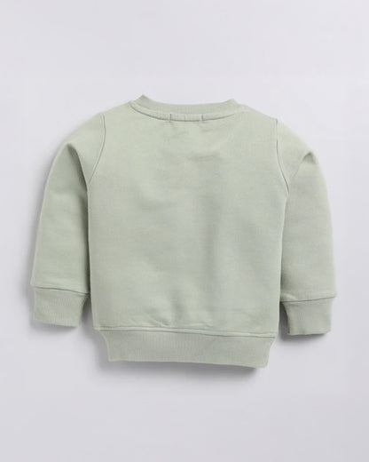 Cot & Candy Baby Pastel Green Winter Wear Sweatshirt-Solid-100% Organic Fleece-For Infants