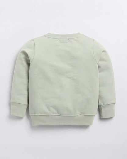 Cot & Candy Baby Pastel Green Winter Wear Sweatshirt-Solid-100% Organic Fleece-For Infants