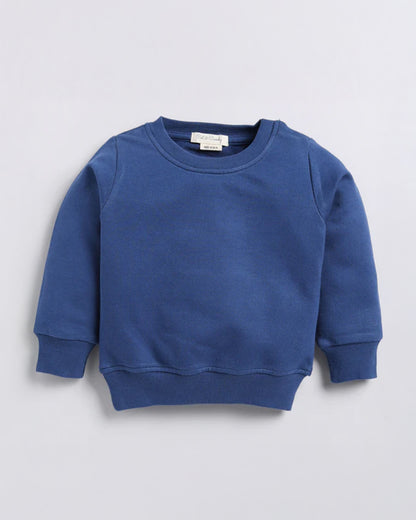Cot & Candy Baby Blue Winter Wear Sweatshirt-Solid-100% Organic Fleece-For Infants