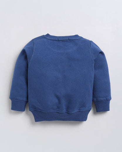 Cot & Candy Baby Blue Winter Wear Sweatshirt-Solid-100% Organic Fleece-For Infants
