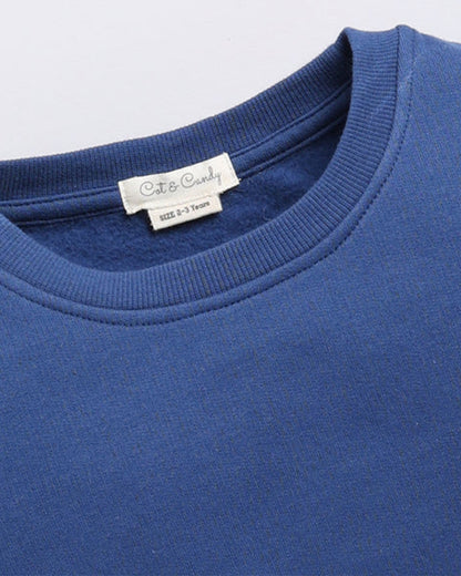 Cot & Candy Baby Blue Winter Wear Sweatshirt-Solid-100% Organic Fleece-For Infants