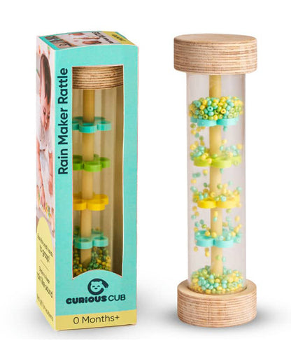 Curious Cub Rainmaker Rattle Toy-Easy to Grasp-For Infants
