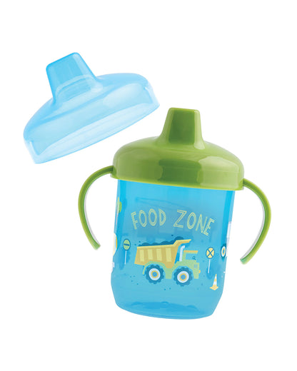 Stephen Joseph Spout Sippy Cup-Twin Handle-Easy Grip-Blue-Construction Design-544 ml