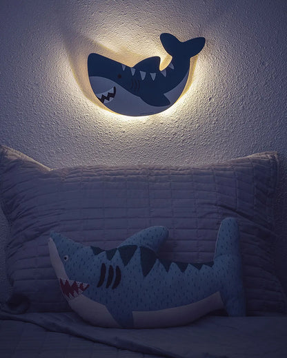 Stephen Joseph Night Light Shark-Wall Decor-Auto On & Off-Perfect for a Nursery, Playroom & Bedroom-Blue